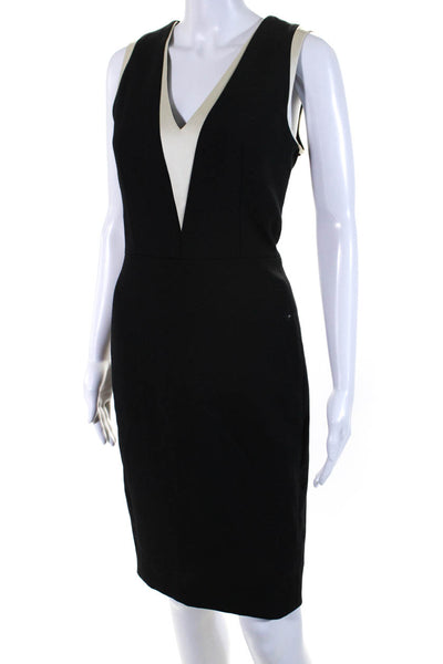 Rag & Bone Womens V-Neck Sleeveless Lined Knee Length Pencil Dress Black Size 6