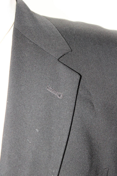 Joseph Abboud Mens Notched Collar Two Button Blazer Jacket Black Size 42