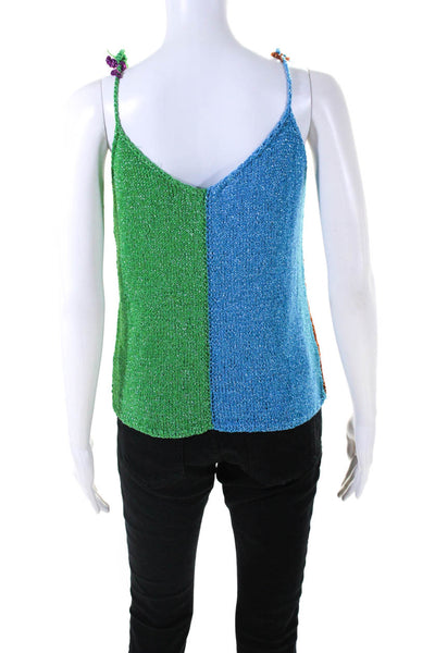 Rose Carmine Womens Metallic Knit V-Neck Sweater Tank Top Multicolor Size 1