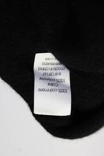 27 Miles Womens Cashmere V-Neck Drawstring Side Seam Sweater Top Black Size S