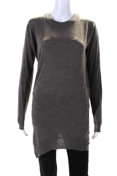 Alexander Wang Womens Wool Knit Draped Open Back Sweater Top Brown Size XS