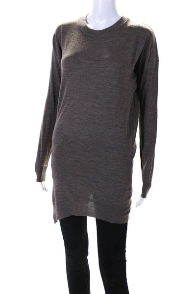 Alexander Wang Womens Wool Knit Draped Open Back Sweater Top Brown Size XS