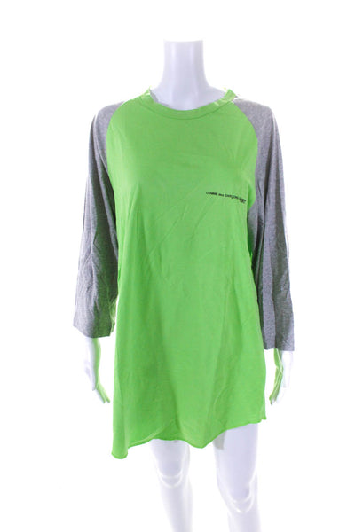 Comme Des Garcons Womens Raglan Sleeve Tee Shirt Dress Green Gray Size X