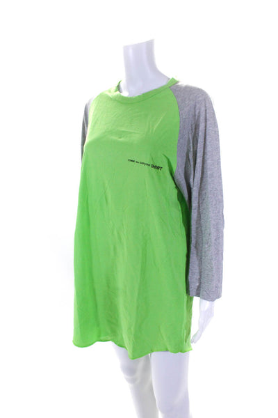 Comme Des Garcons Womens Raglan Sleeve Tee Shirt Dress Green Gray Size X