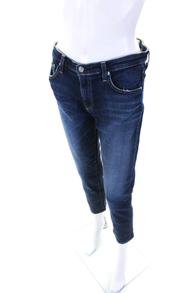 Adriano Goldschmied Womens Prima Crop Mid Rise Jeans Blue Cotton Size 29