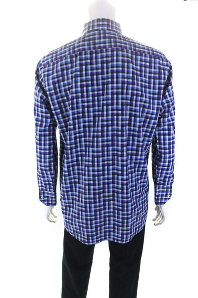 Etro Mens Plaid Button Down Dress Shirt Multi Colored Cotton Size EUR 40