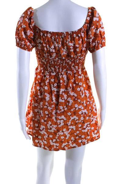 Faithfull The Brand Women's Off The Shoulder Smocked Mini Dress Floral Size 6