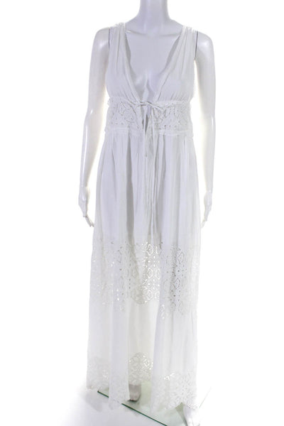 SIMKHAI Womens Waverly Floral Smocked Dress White Size XSR 13711908