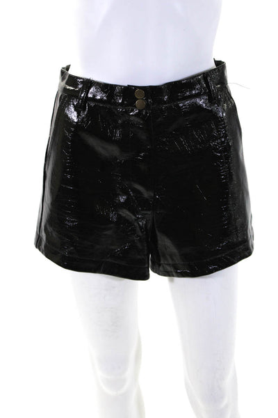 Lovers + Friends Womens Faux Leather High-Rise Hot Pants Shorts Black Size S