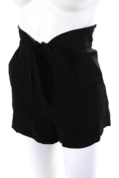 A.L.C. Womens Georgette Tie Waist High Rise Dress Shorts Black Size 4