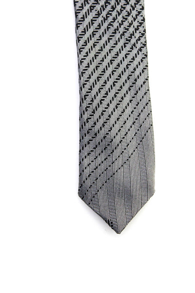 Dolce & Gabbana Mens Silk Ombre Striped Classic Neck Tie Black Gray Size OS