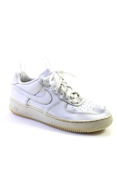 Nike Womens Air Force 1 Low Top Classic Sneakers White Leather Size 7Y