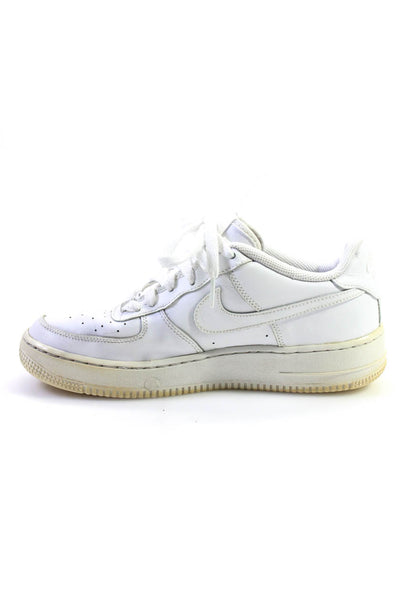 Nike Womens Air Force 1 Low Top Classic Sneakers White Leather Size 7Y