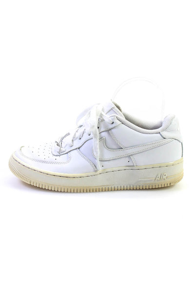 Nike Womens Air Force 1 Low Top Classic Sneakers White Leather Size 7Y