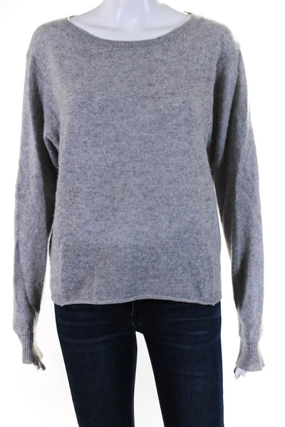 360 Cashmere Womens Cashmere Knit Long Sleeve Pullover Sweater Top Gray Size XS