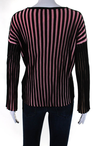 Kenzo Paris Womens Striped Print Long Sleeve Crewneck Shirt Multicolor Size XS