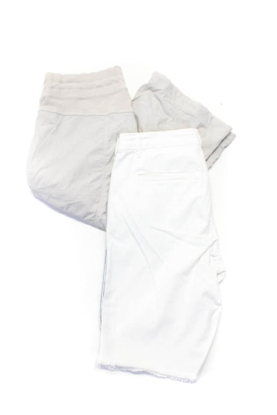 Lululemon Sundry Womens Cropped Pants Shorts Beige White Size 10 28 Lot 2