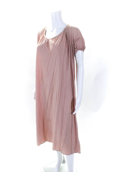 9seed Womens Cotton Scoop Neck Short Sleeve Maxi Dress Pink Size PS