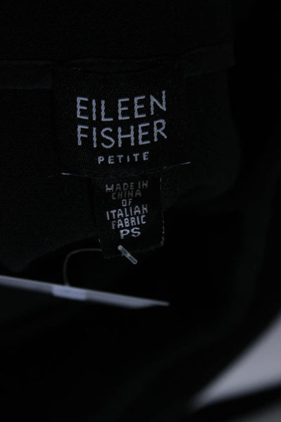 Eileen Fisher Womens Pleated Straight Leg Slacks Black Size PS