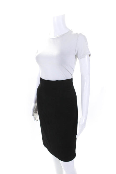 Eileen Fisher Womens Elastic Waist Knee Length Unlined Pencil Skirt Black Size P