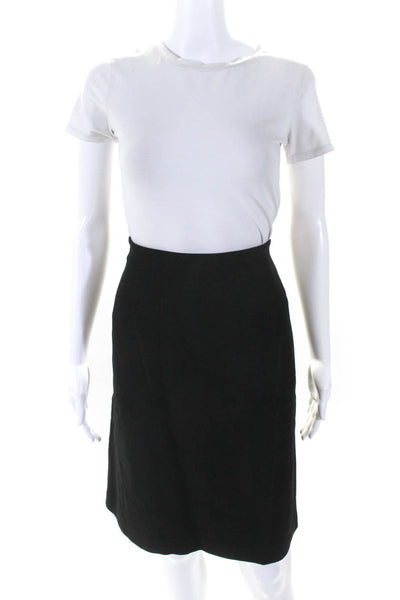 Eileen Fisher Womens Double Slit Unlined A Line Skirt Black Size PS