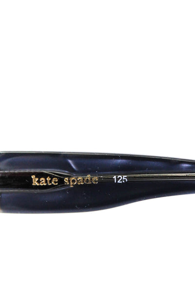 Kate Spade Womens Black Plastic Frame Rectangular Oversized Sunglasses 125mm