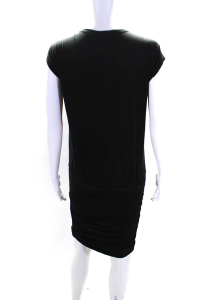 Velvet Womens Ruched Jersey Lace Up Tee Shirt Sheath Dress Black Size Small