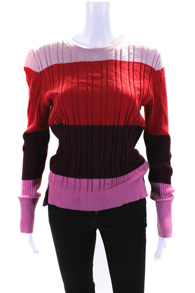 Tome Womens Pink Colorblock Sweater Pink Size 6 12074978