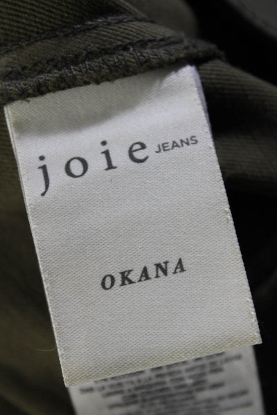 Joie Womens Mid Rise Skinny Twill Cargo Chino Pants Olive Green Size 29