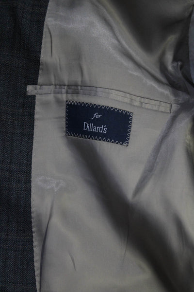 Hart Schaffner Marx Mens Plaid Two Button Blazer Jacket Blue Wool Size 48 Long