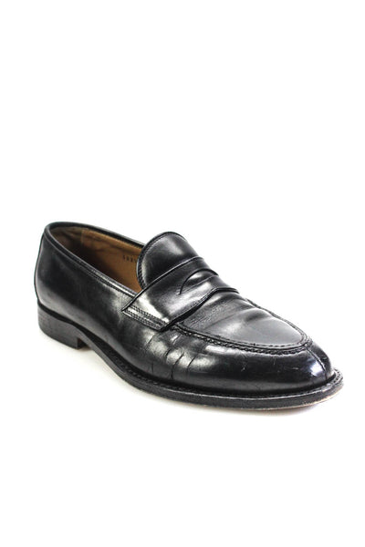To Boot New York Mens Almond Toe Leather Penny Loafers Black Size 8.5