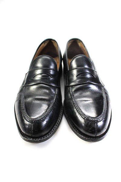 To Boot New York Mens Almond Toe Leather Penny Loafers Black Size 8.5