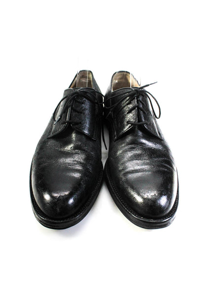 Walter Steiger Mens Leather Almond Toe Lace Up Derby Shoes Black Size 9