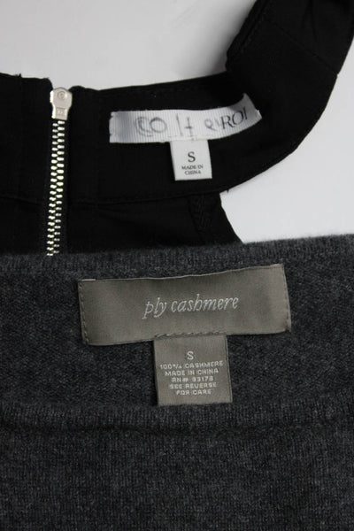 Ply Cashmere Roi Womens Long Sleeves Sweaters Gray Black Size Small Lot 2