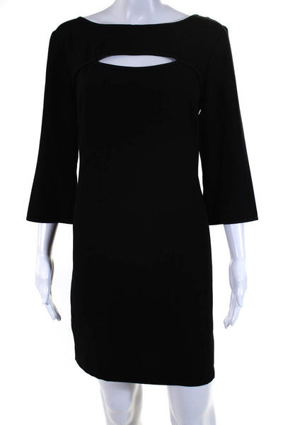 Trina Turk  Womens Long Sleeve Cutout Shift Dress Black Size 8