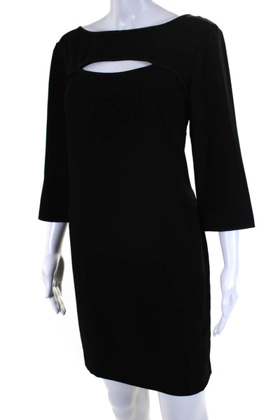 Trina Turk  Womens Long Sleeve Cutout Shift Dress Black Size 8