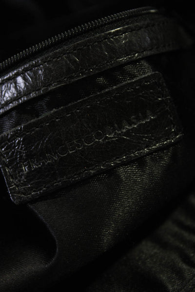 Francesco Biasia Womens Leather Rectangle Shoulder Bag Black Size S