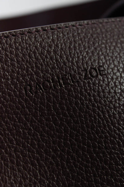 Rachel Zoe Womens Faux Leather Open Top Handle Tote Bag Burgundy Size L