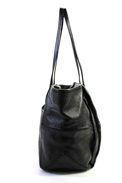 Aimee Kestenberg Womens Leather Magnet Closure Shoulder Bag Black Size M
