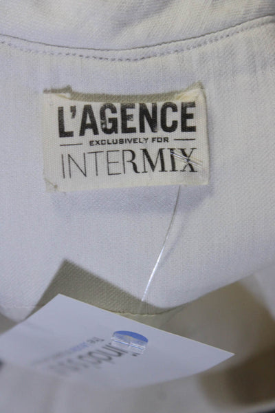 L'Agence x Intermix Womens Linen Zipped Sleeveless Sheath Dress White Size 2