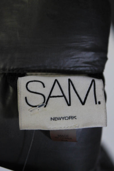 SAM New York Womens Lightweight Down Filled Puffer Coat Gray Size Medium