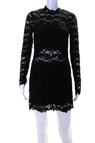 Nightcap Clothing Womens Long Sleeve Lace High Neck Sheath Dress Black Size 3