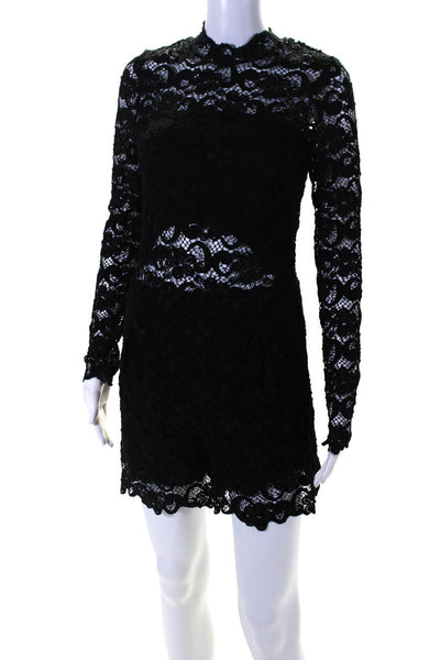 Nightcap Clothing Womens Long Sleeve Lace High Neck Sheath Dress Black Size 3