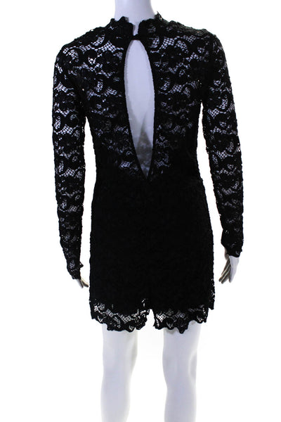 Nightcap Clothing Womens Long Sleeve Lace High Neck Sheath Dress Black Size 3