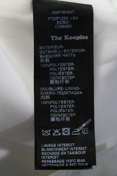 The Kooples Womens Metal Trim Crew Neck Tank Top White Size Extra Small
