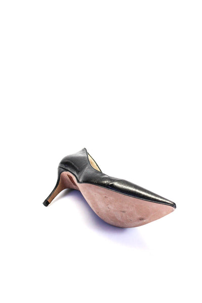 Pura Lopez Womens Leather Pointed Toe Stiletto Heels Pumps Black Size EUR37.5