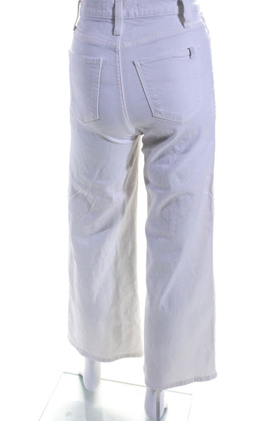 Joes Womens Cotton The Mia Button High Rise Wide Ankle Jeans White Size EUR24