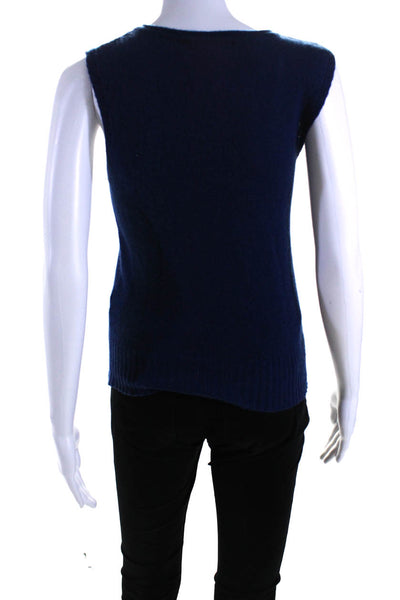 Piazza Sempione Womens Cashmere Sleeveless Pullover Tank Top Blue Size EUR38