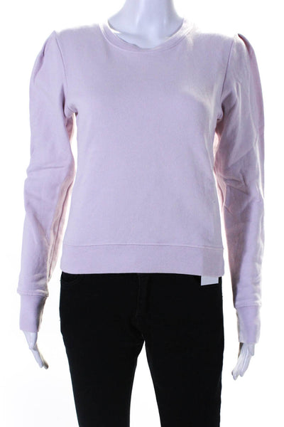 A.L.C. Womens Long Sleeves Crew Neck Sweatshirt Pink Cotton Size Medium