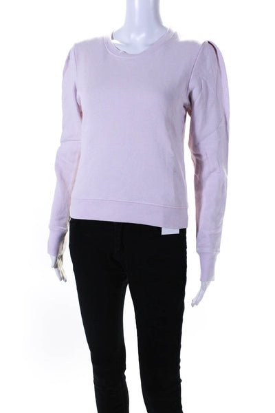 A.L.C. Womens Long Sleeves Crew Neck Sweatshirt Pink Cotton Size Medium